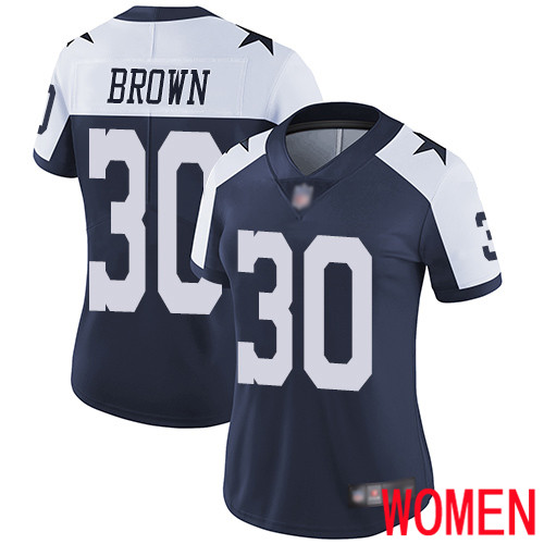 Women Dallas Cowboys Limited Navy Blue Anthony Brown Alternate #30 Vapor Untouchable Throwback NFL Jersey